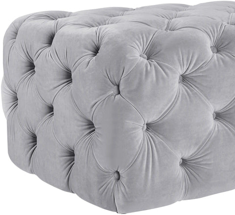 Citrus Grey Velvet Ottoman