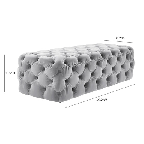 Citrus Grey Velvet Ottoman