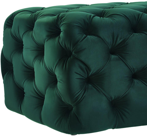 Citrus Green Velvet Ottoman