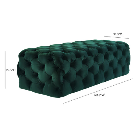 Citrus Green Velvet Ottoman