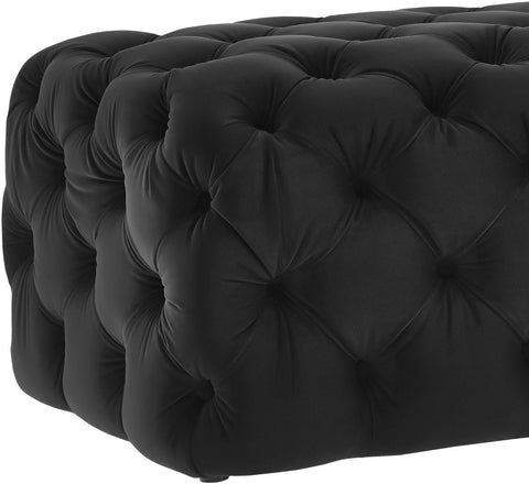 Citrus Black Velvet Ottoman
