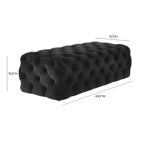 Citrus Black Velvet Ottoman