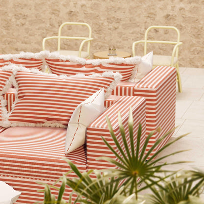 Lucia Coral Striped Outdoor Sofa