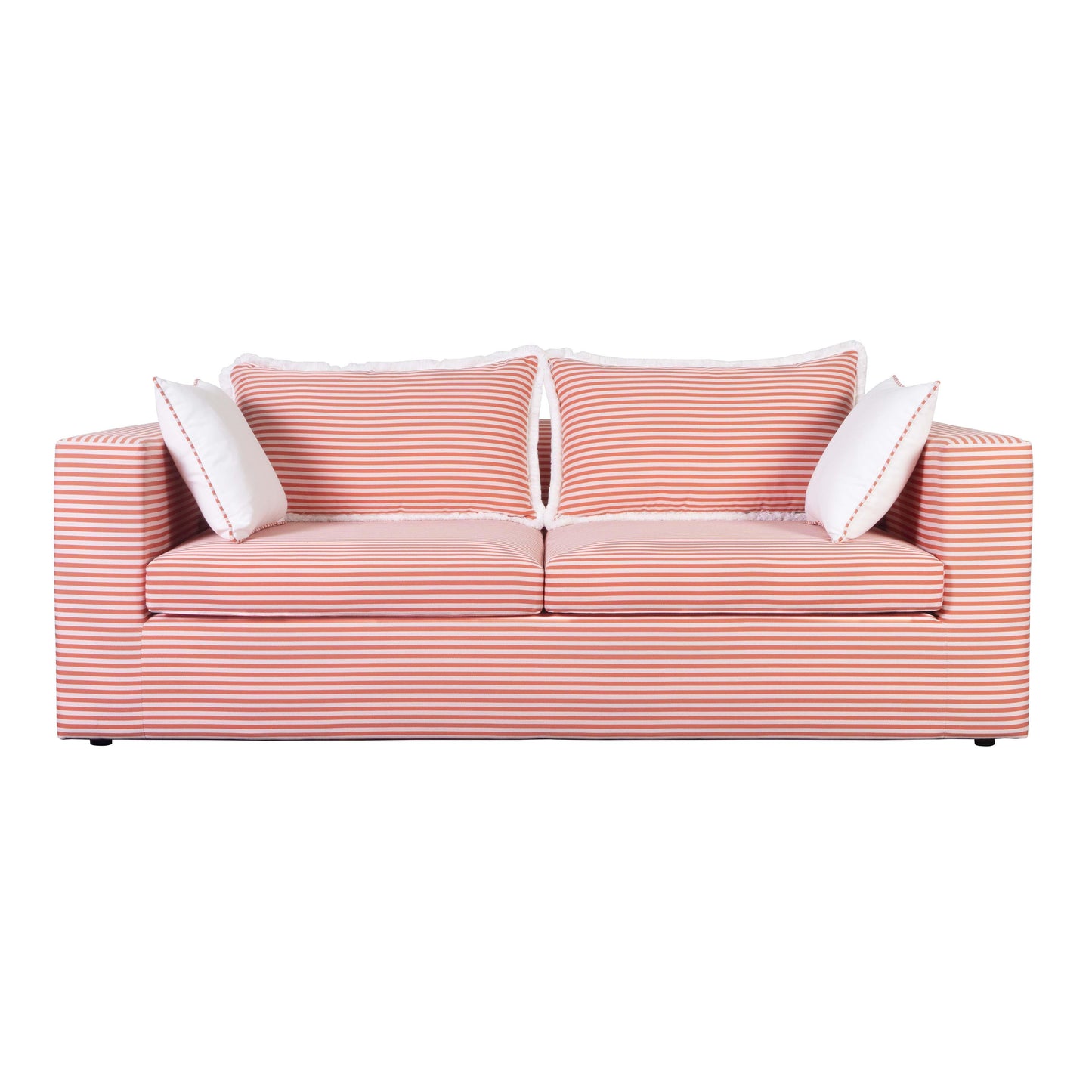 lucia coral striped outdoor sofa