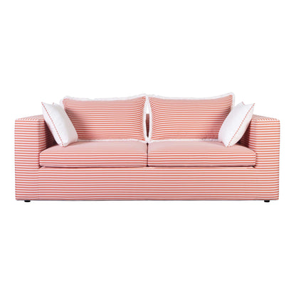 Lucia Coral Striped Outdoor Sofa