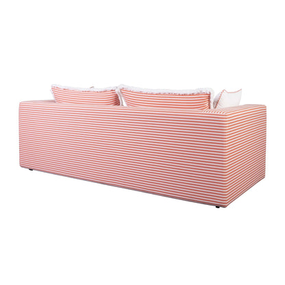 Lucia Coral Striped Outdoor Sofa