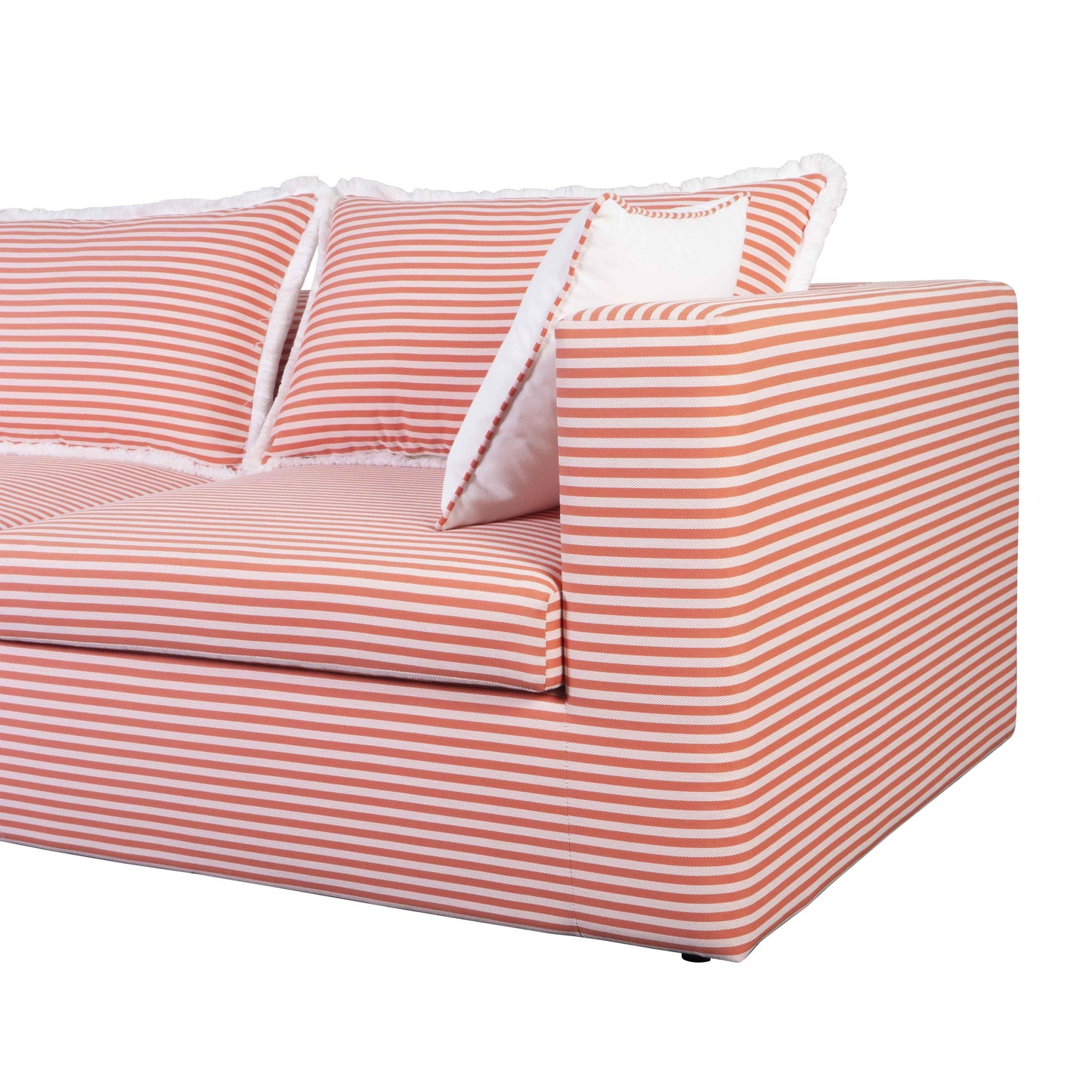 lucia coral striped outdoor sofa