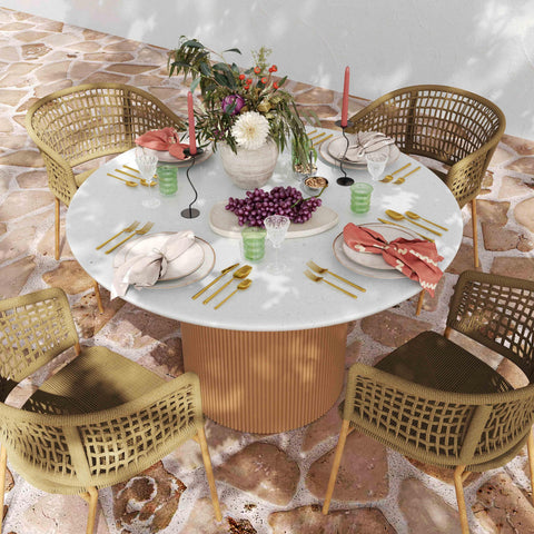 Pesce Natural Oak Finish Outdoor Dining Chair
