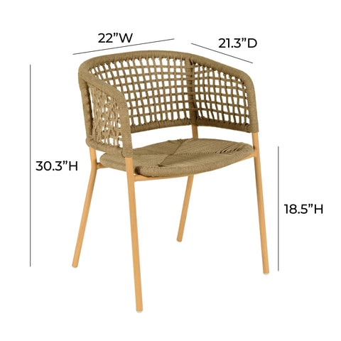 Pesce Natural Oak Finish Outdoor Dining Chair