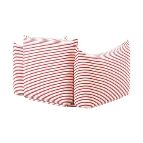 Karol Tropez Pearl and Red Striped Stuffed Outdoor Armchair