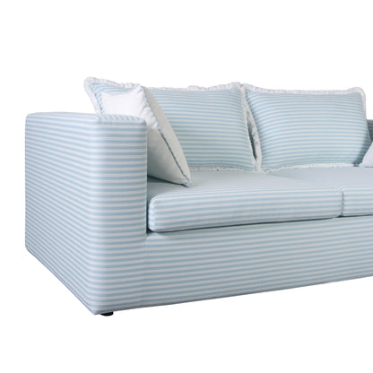 Lucia Blue Striped Outdoor Sofa