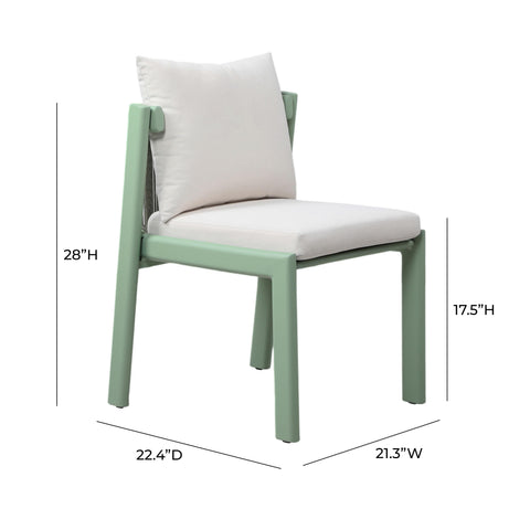Hyde Mint Green and Cream Outdoor Dining Chair