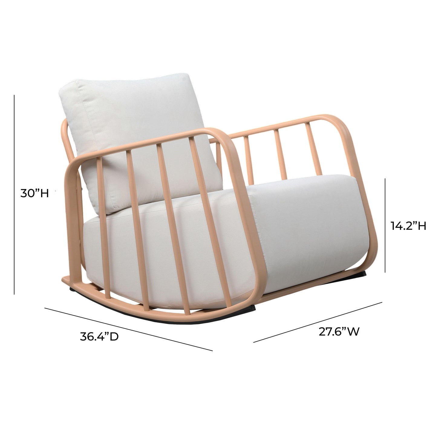 boule terracotta and cream outdoor rocking chair