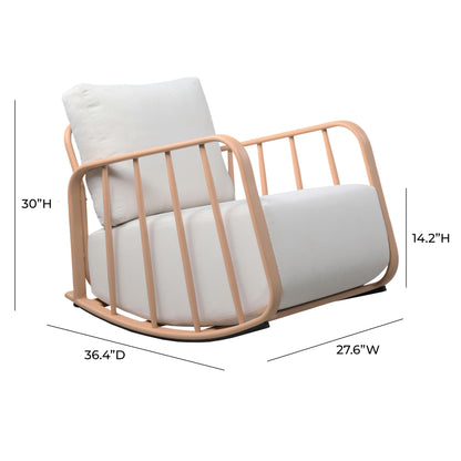 Boule Terracotta and Cream Outdoor Rocking Chair