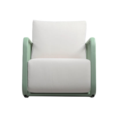 Boule Mint Green and Cream Outdoor Rocking Chair