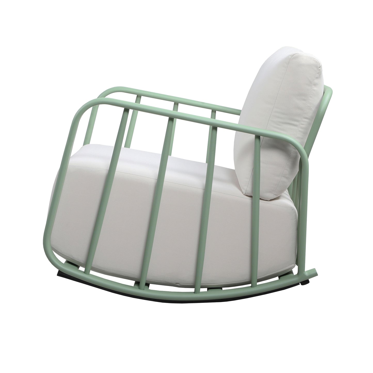 boule mint green and cream outdoor rocking chair