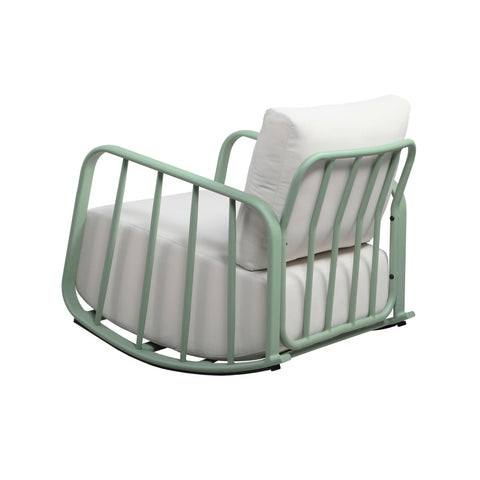 Boule Mint Green and Cream Outdoor Rocking Chair