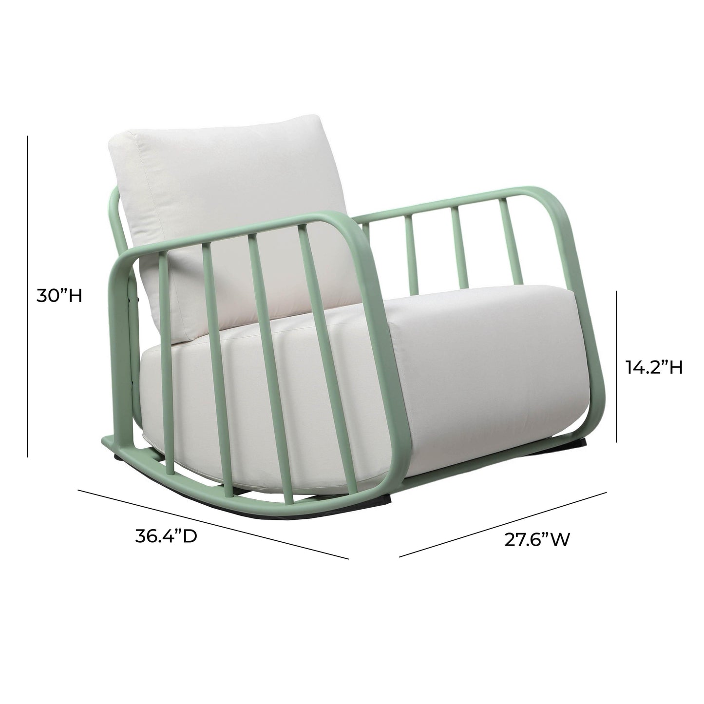 boule mint green and cream outdoor rocking chair