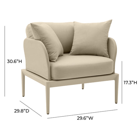 Pratt Taupe Outdoor Armchair
