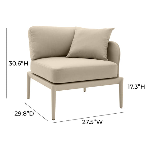 Pratt Taupe Modular Outdoor RAF Corner Seat