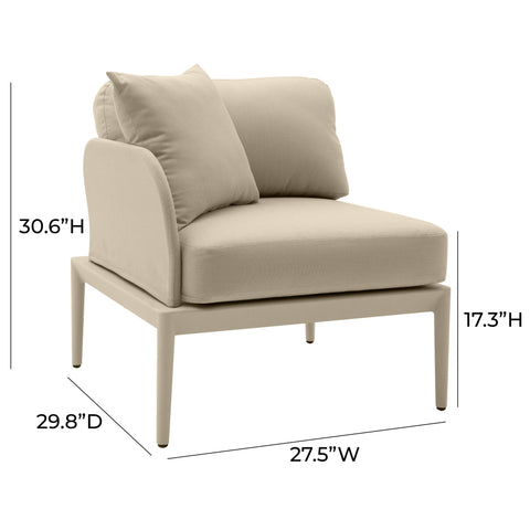 Pratt Taupe Modular Outdoor LAF Corner Seat
