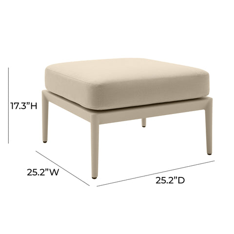Pratt Taupe Outdoor Ottoman