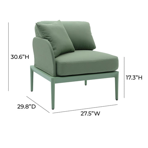 Pratt Moss Green Modular Outdoor LAF Corner Seat