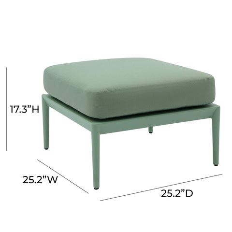 Pratt Moss Green Outdoor Ottoman