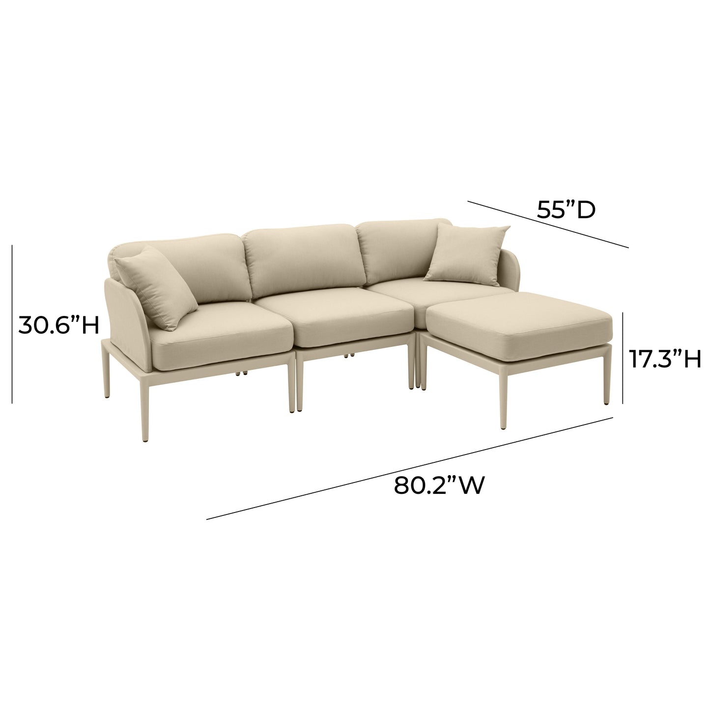 pratt taupe modular outdoor sectional