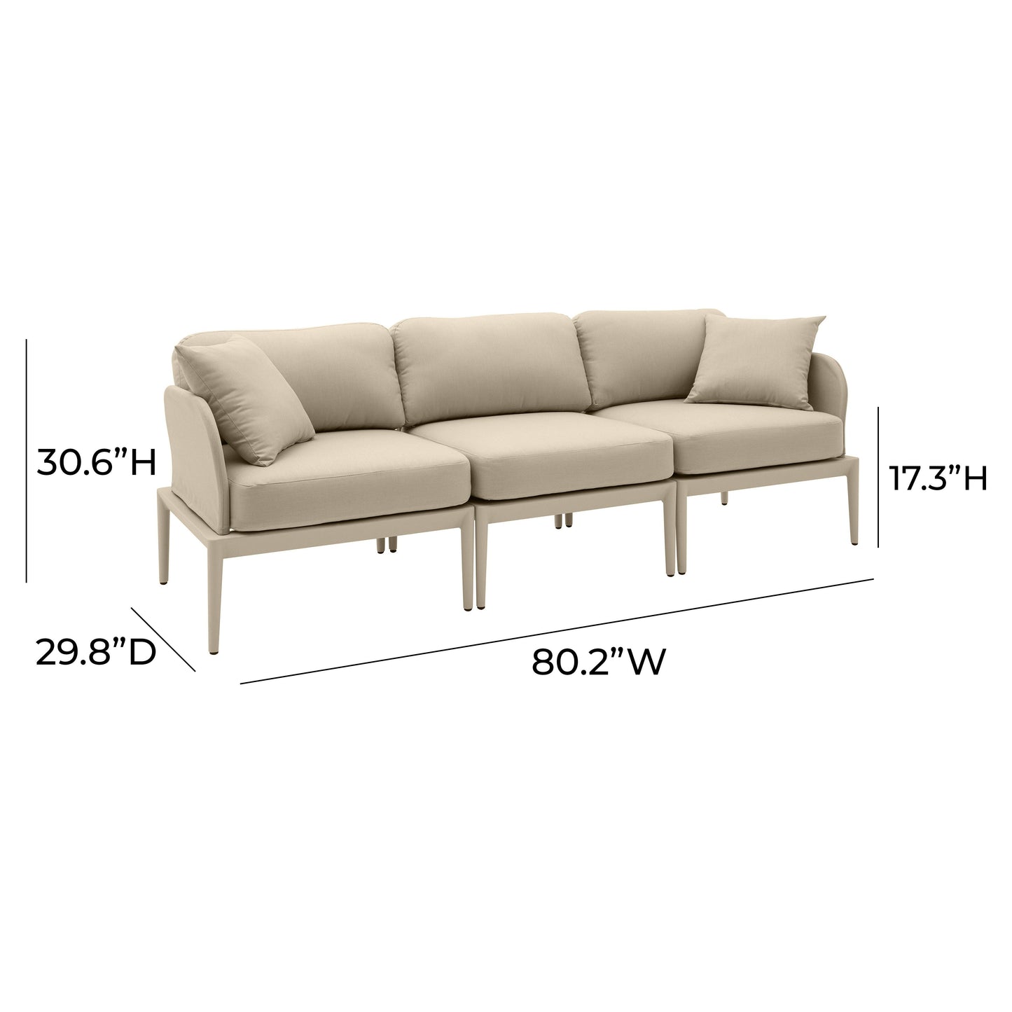 pratt taupe modular outdoor sofa