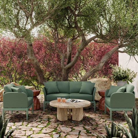 Pratt Moss Green Modular Outdoor Loveseat