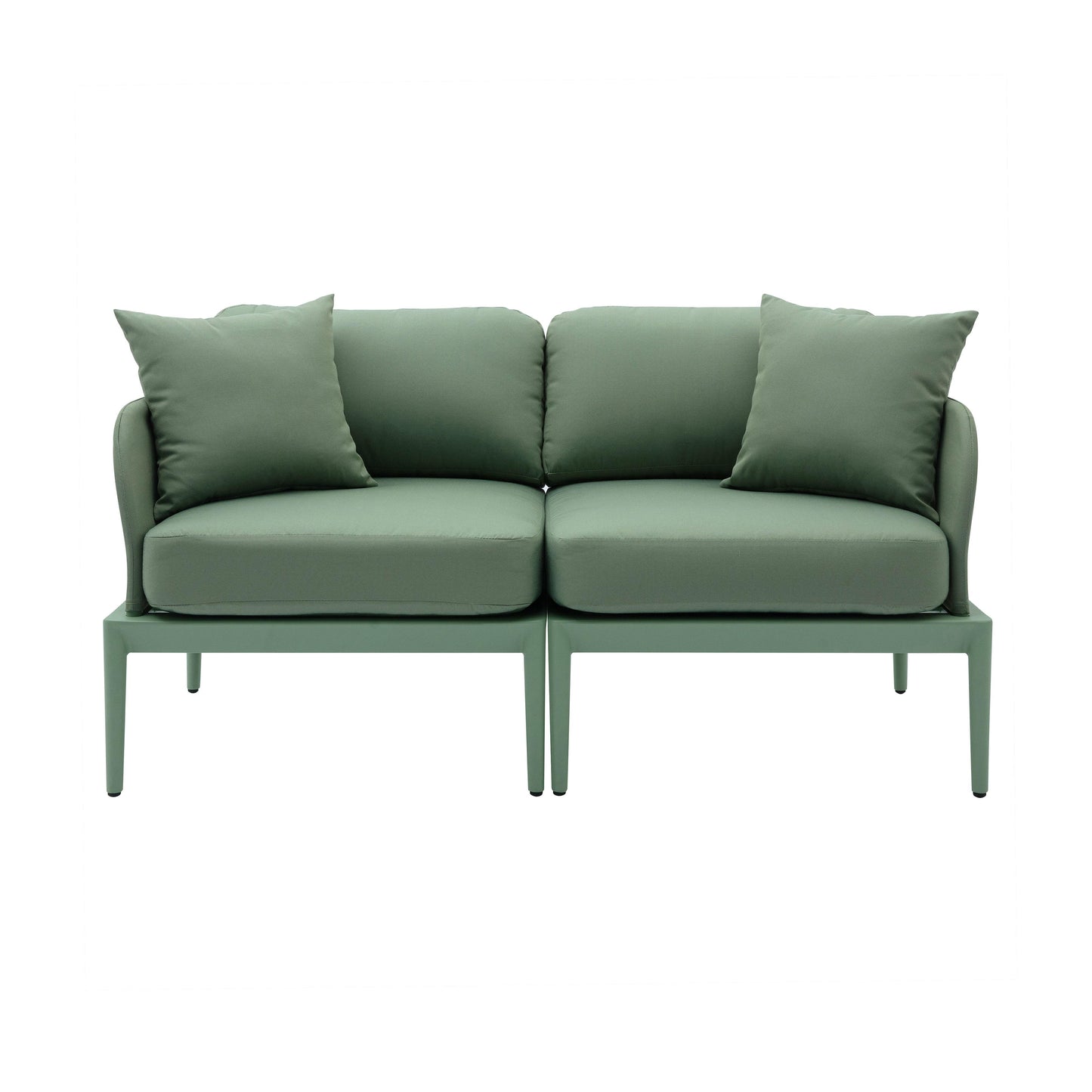 pratt moss green modular outdoor loveseat