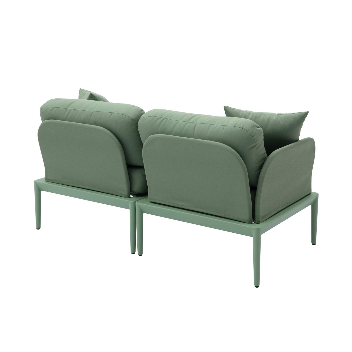 pratt moss green modular outdoor loveseat