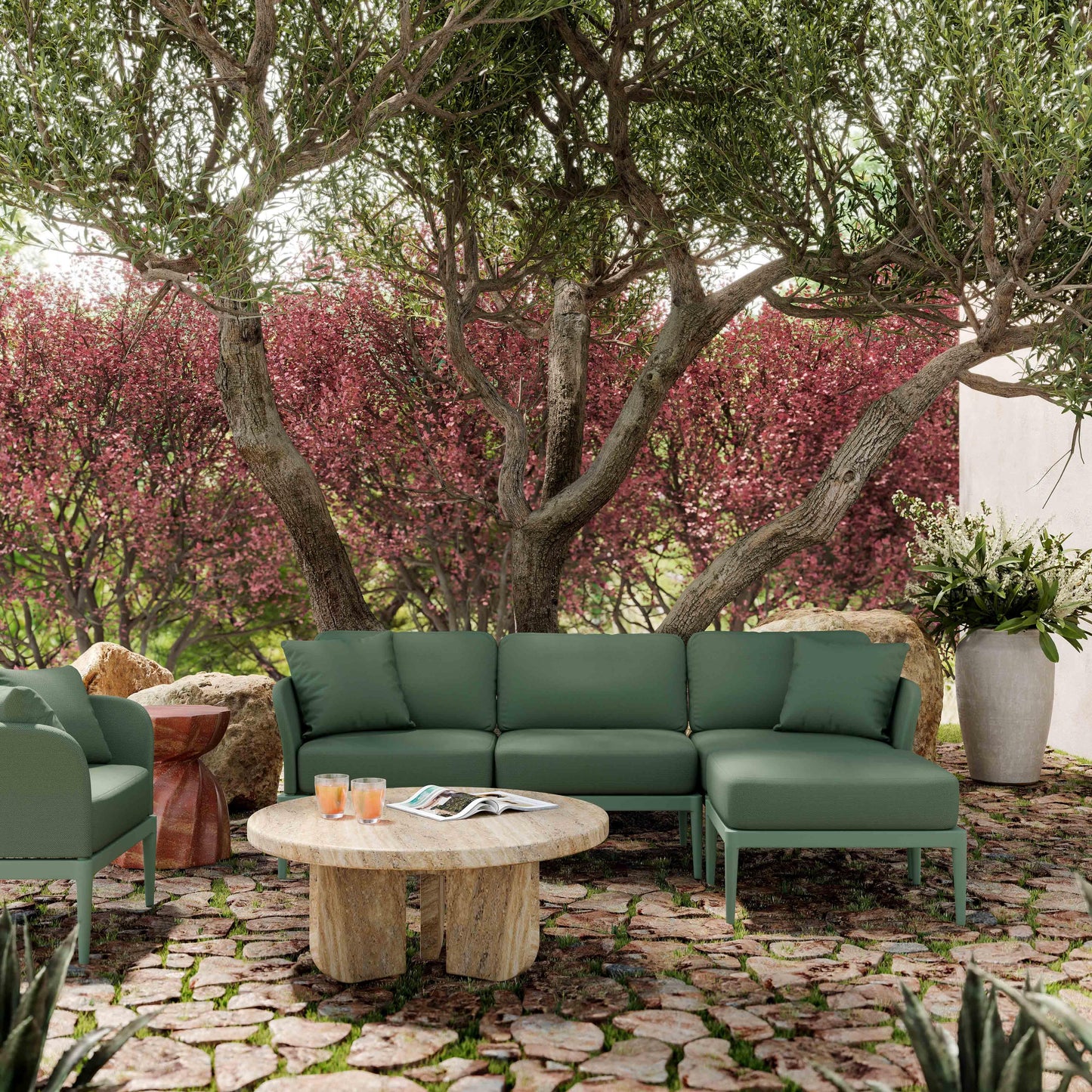 pratt moss green modular outdoor sectional