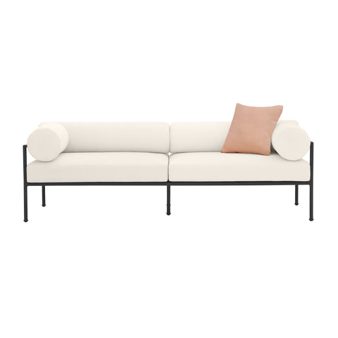 Genevieve Versailles 84" Cream Performance Fabric Outdoor Sofa - image 3