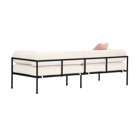 Genevieve Versailles 84" Cream Performance Fabric Outdoor Sofa - image 4