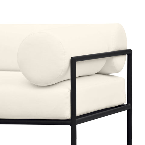 Genevieve Versailles 84" Cream Performance Fabric Outdoor Sofa - image 5