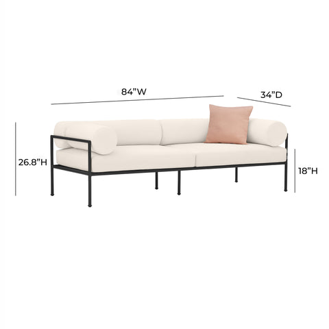 Genevieve Versailles 84" Cream Performance Fabric Outdoor Sofa - image 6