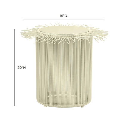 Addyson Cream Outdoor Side Table