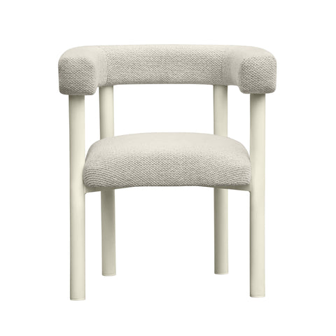 Isabelle Lucerne Cream Textured Contract-Grade Fabric Outdoor Dining Chair - image 3