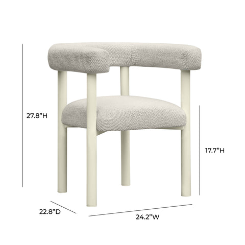 Isabelle Lucerne Cream Textured Contract-Grade Fabric Outdoor Dining Chair - image 6