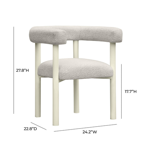 Newport Cream Outdoor Textured Dining Chair