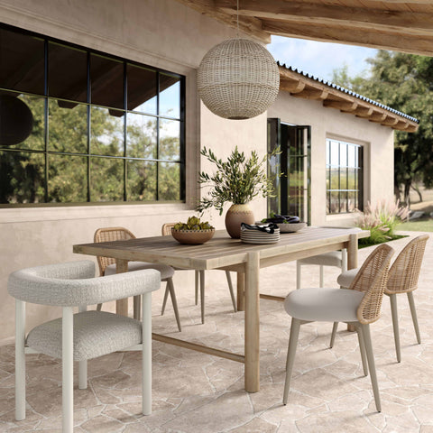 Isabelle Lucerne Cream Textured Contract-Grade Fabric Outdoor Dining Chair - image 2