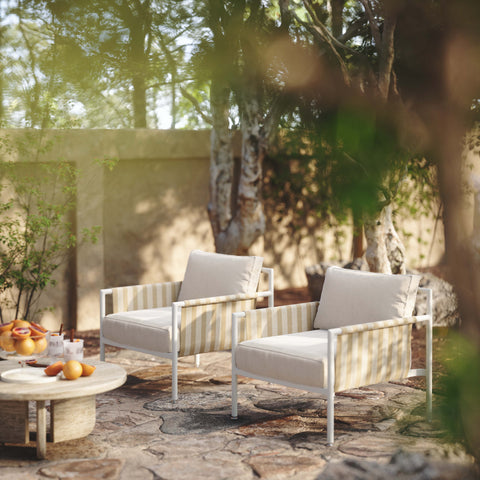 Solene Devereux Cream Outdoor Accent Chair - image 2