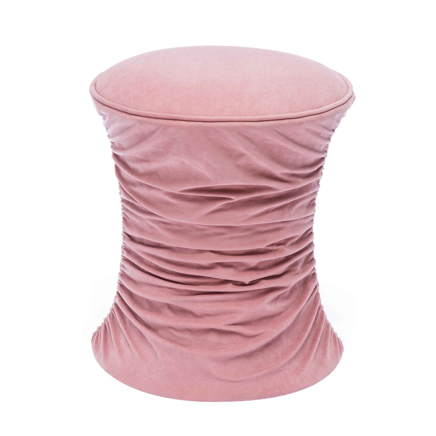 jayla rose pink ruched velvet adjustable ottoman