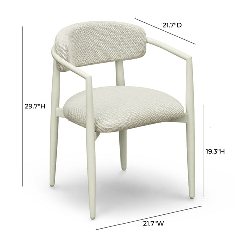 Estelle Bellamy Textured Contract-Grade Fabric Outdoor Dining Arm Chair - image 6