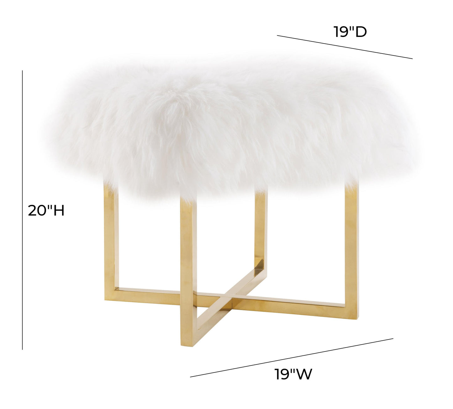 shelby sheepskin bench