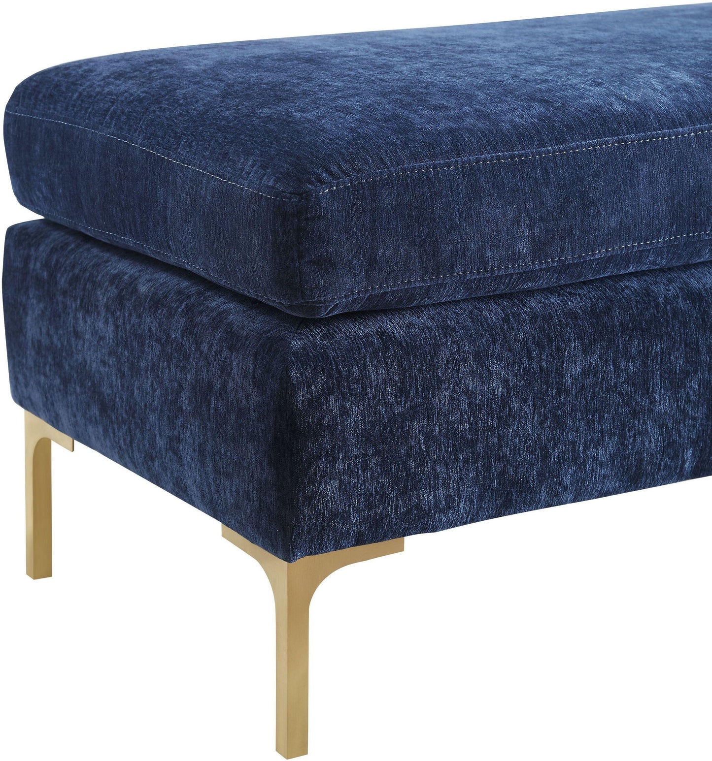 macie navy textured velvet bench