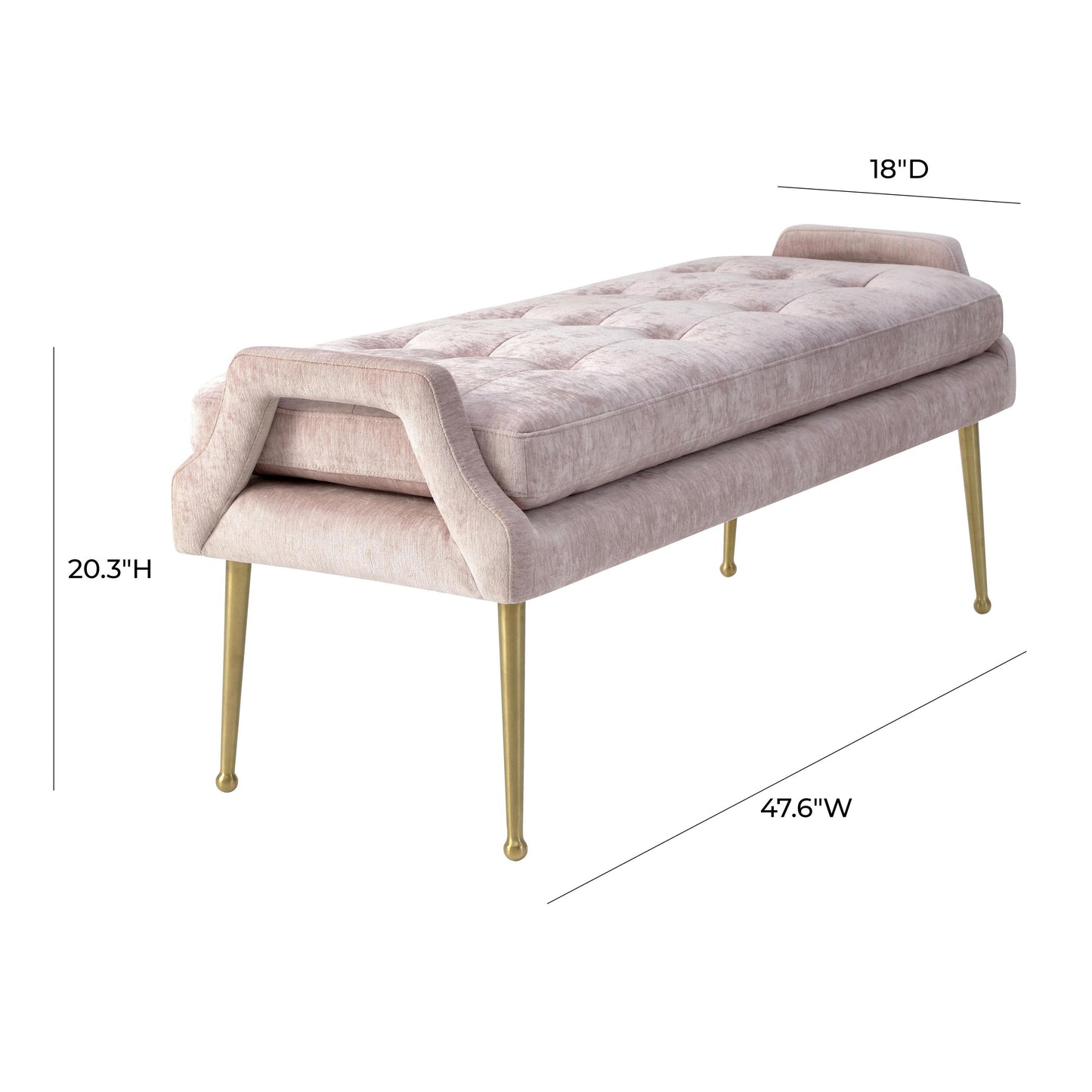 hailey slub velvet blush bench