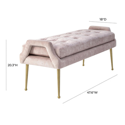 Hailey Slub Velvet Blush Bench